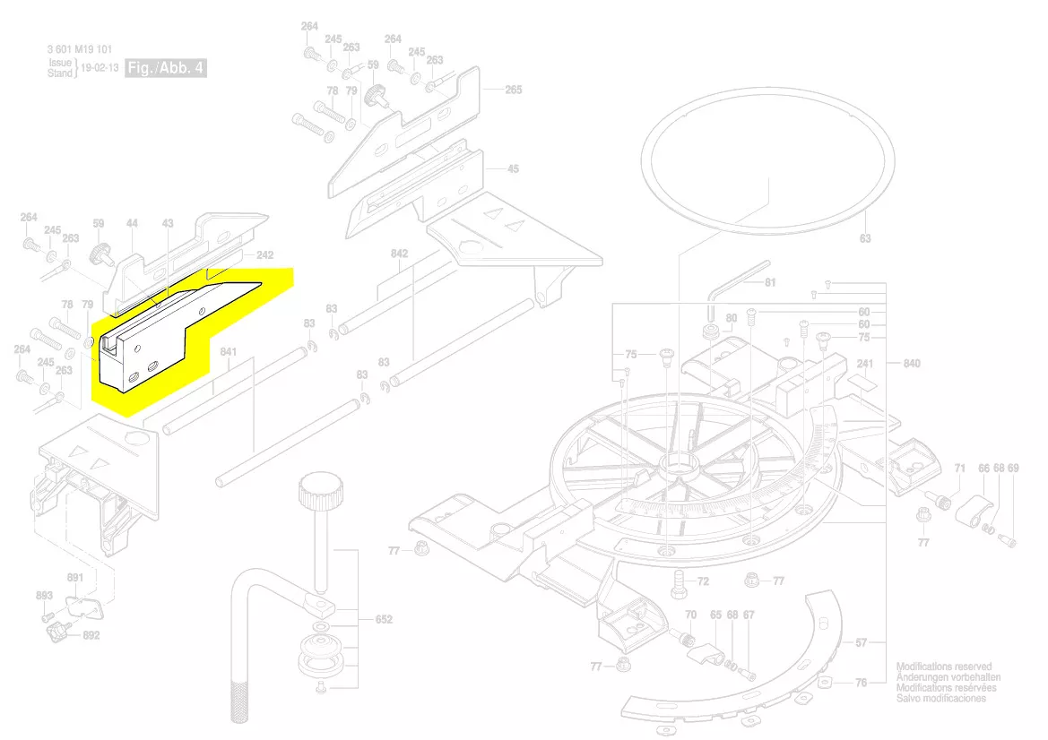 Règle glissière à onglets réf. 1 609 B01 892 Bosch